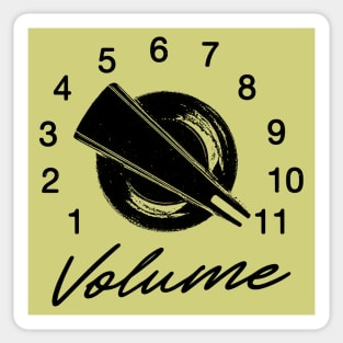 Volume Knob 11 - Vintage Guitar Music Lover Funny Rock Tee Sticker